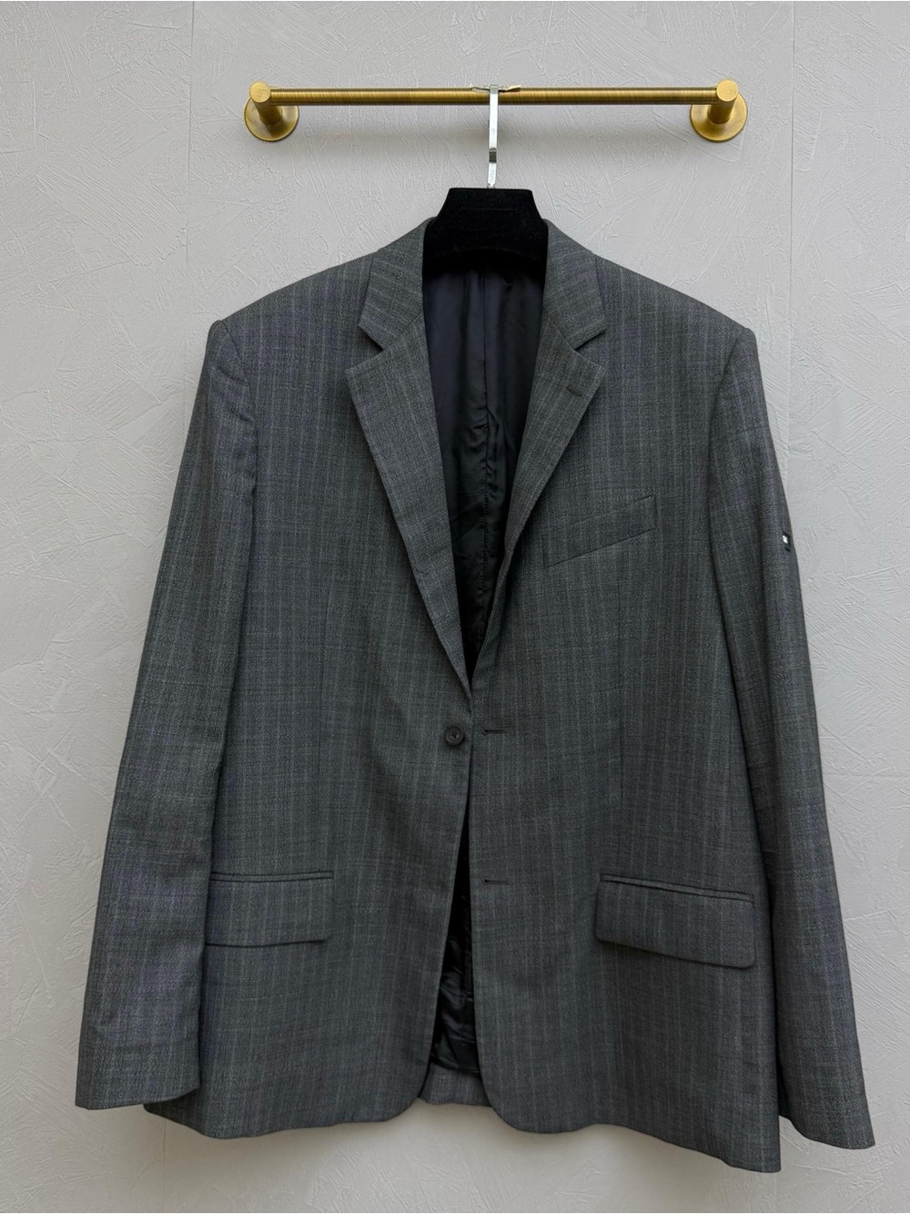 Balenciaga Gray Pinstripe Single-Breasted Suit Jacket